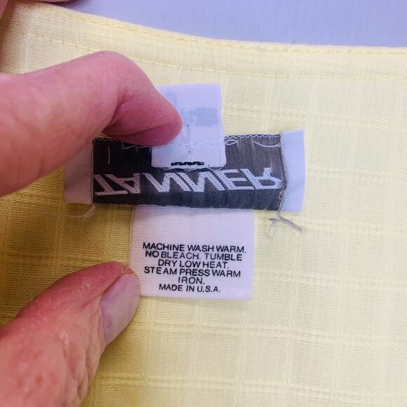 Vintage Tanner Yellow Butter Modest Dress‎ Button Bodice Full Skirt Tie belt - Picture 9 of 13